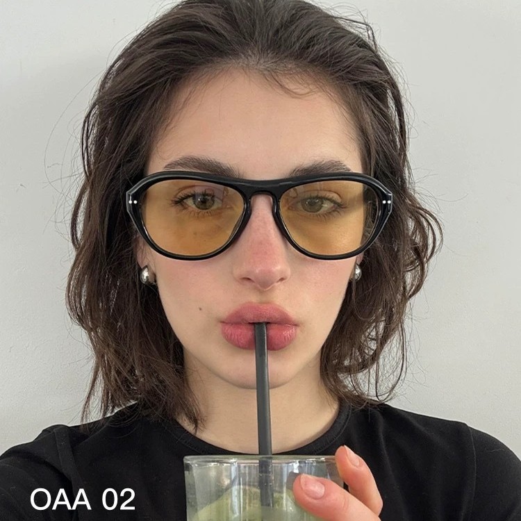 Xu Lu Same Style Gm Material Sunglasses Oaa Women's Round Frame Big Face Slimming Men's High-End Sun Protection Sunglasses Bc8049