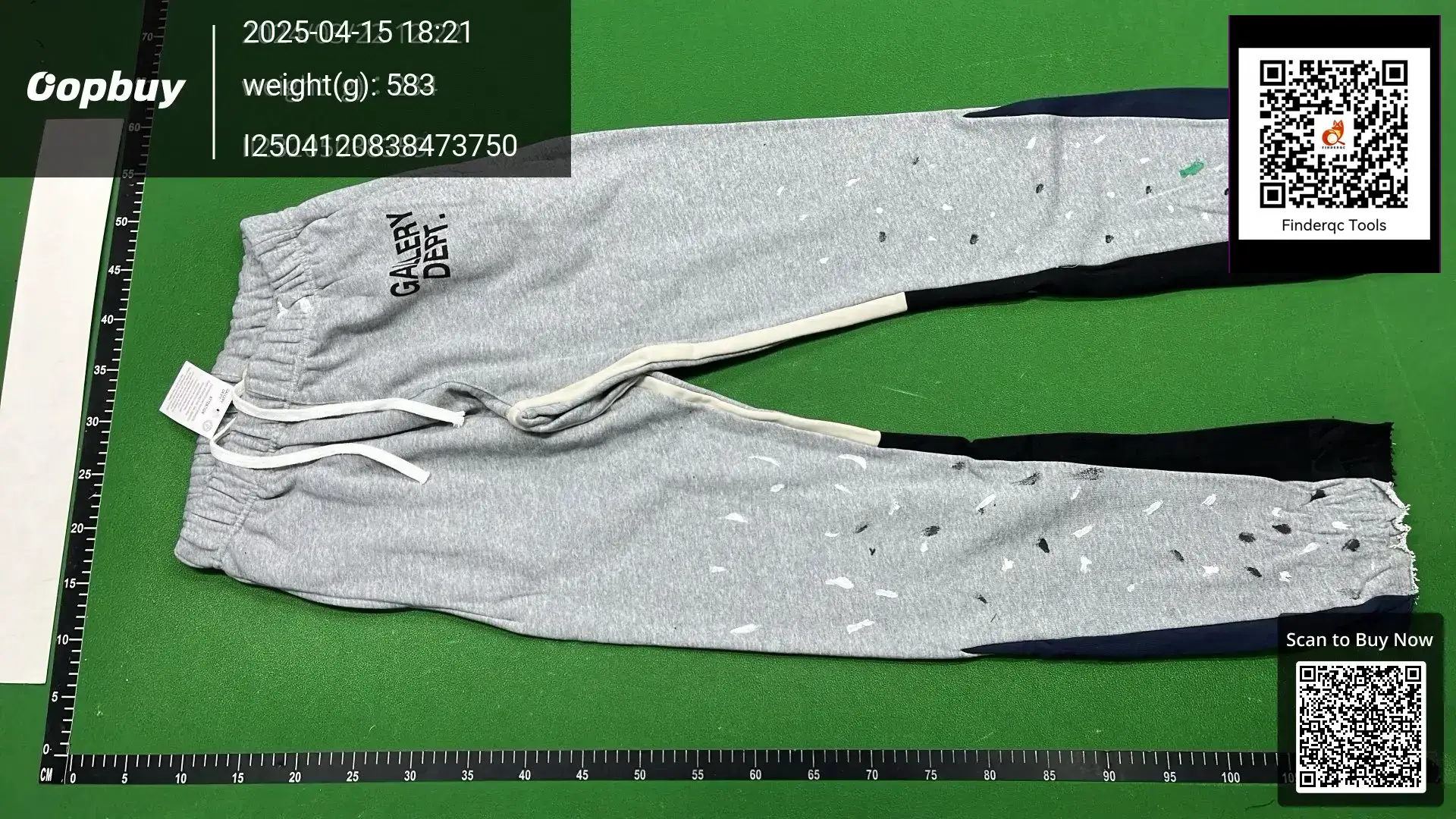 Cross-border foreign trade gallery dept hand-painted splash ink stitching drawstring high street casual straight pants micro pants