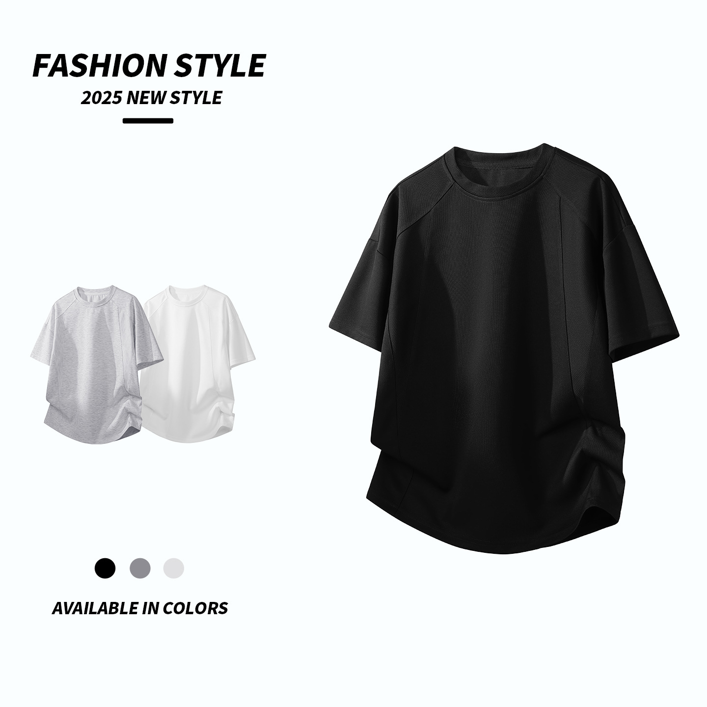 American-Style Short-Sleeve Casual Retro Versatile Heavyweight Crew Neck Deconstructed Men's Summer T-Shirt Trendy Brand Loose Fit Tee Shirt