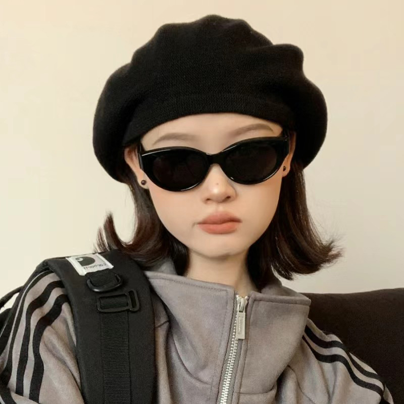 Jennie Same Style Sunglasses Women's Retro Hot Girl Cat's Eye Small Frame gm Glasses Polarized UV Protection Sunglasses Small Face