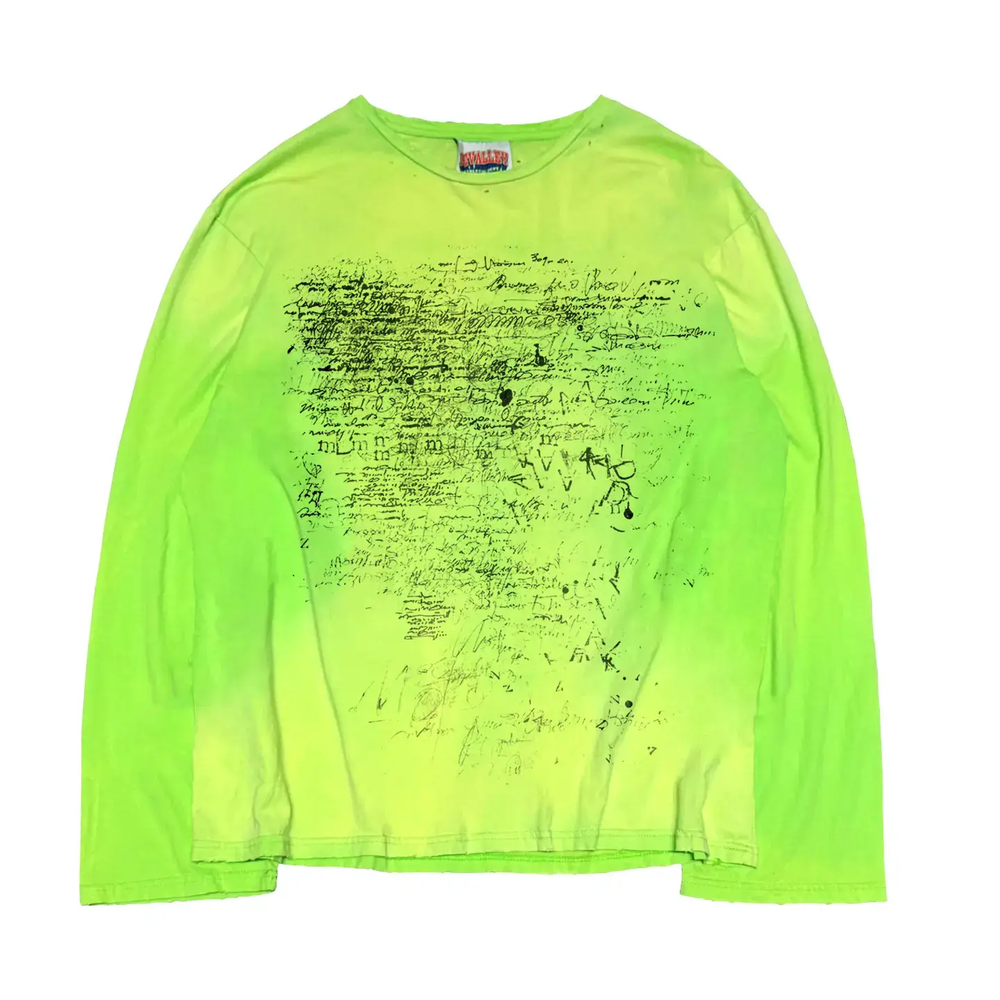 Gender-Neutral Amekaji Vintage Punk Print Washed Distressed Original Love Creates Long T-Shirt