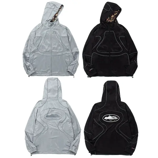 Europe and the United States hip-hop Alcatraz CRTZ windbreaker reflective lines men and women with the same paragraph punching jacket sportswear casual jacket