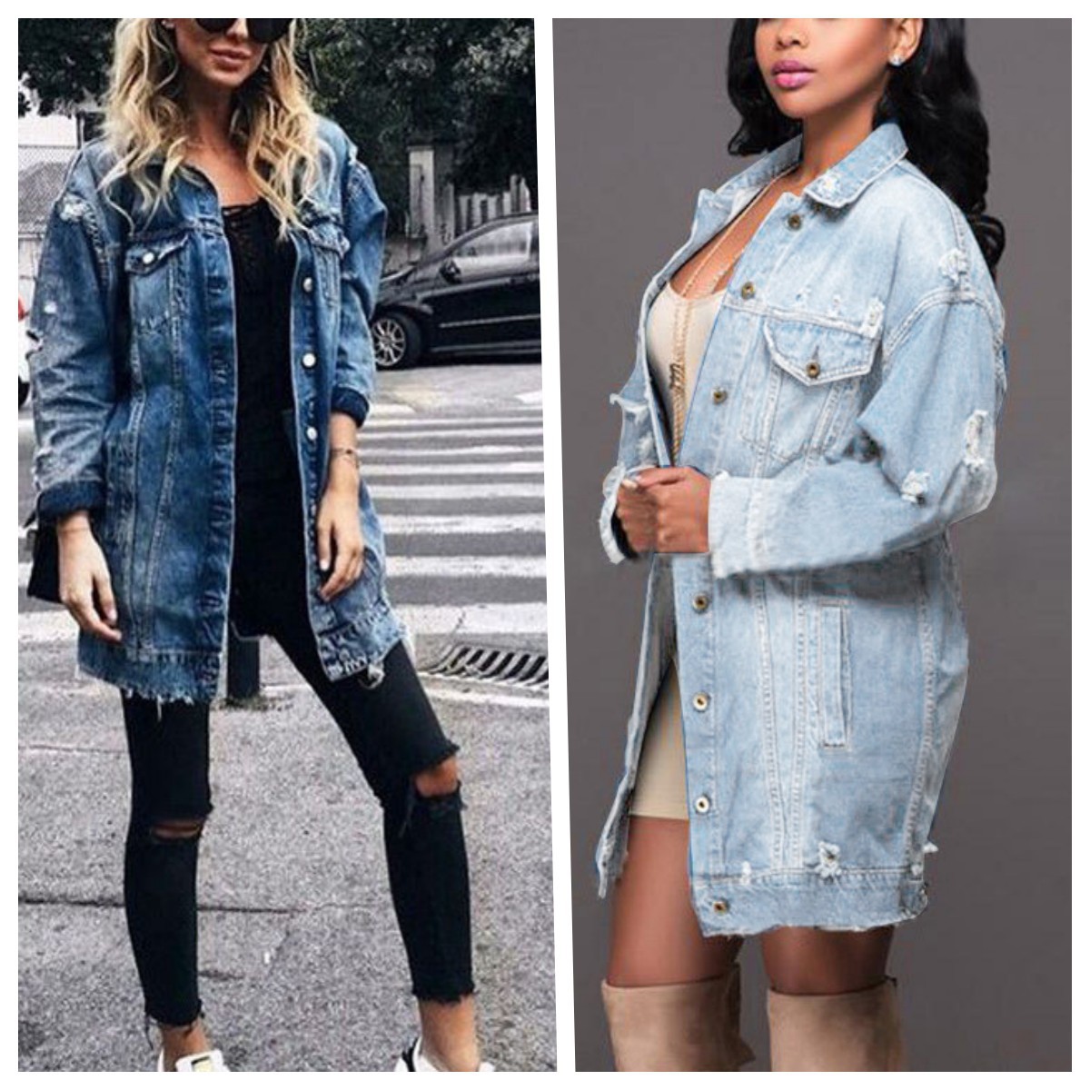 Cross-Border Ebay Amazon Denim Jacket Wish European and American Style Mid-Length Trench Coat for Women Trendy Plus Size Long Sleeve