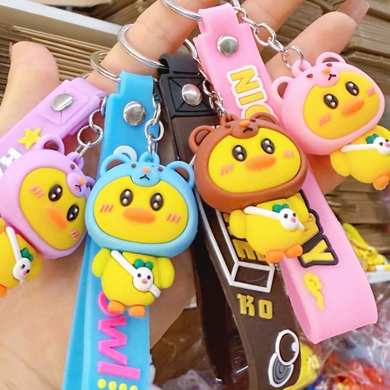 New Duck Keychain Toy Wholesale Cartoon Gift Doll Cute Bag Pendant Keychain Event Gift
