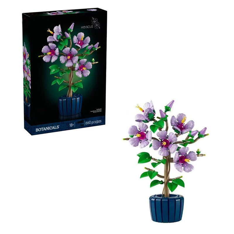 Cross-Border Compatible Lego Flower and Plant Series 10372 Hibiscus Flower Building Blocks Decorative Ornaments Toys