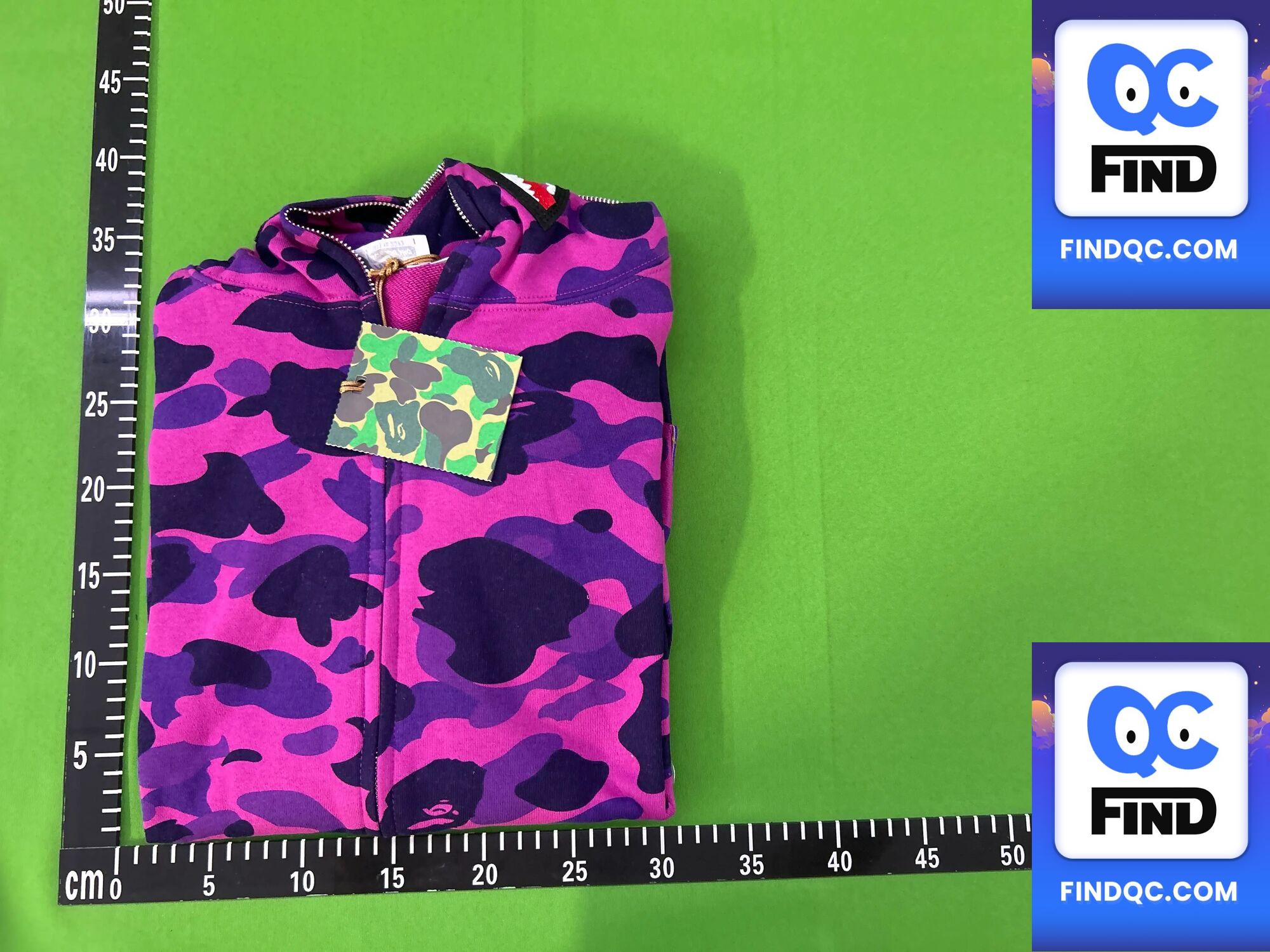 BAPE Shark Head Camo Zip Hoodie Purple QC