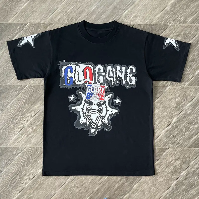 Glo Gang Boyz Worldwide Tee Cartoon Print Unisex Short-Sleeved T-Shirt