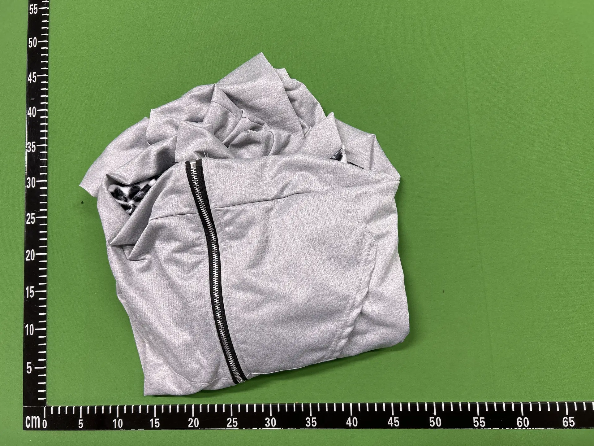 Grey Leopard Print Zipper Hoodie