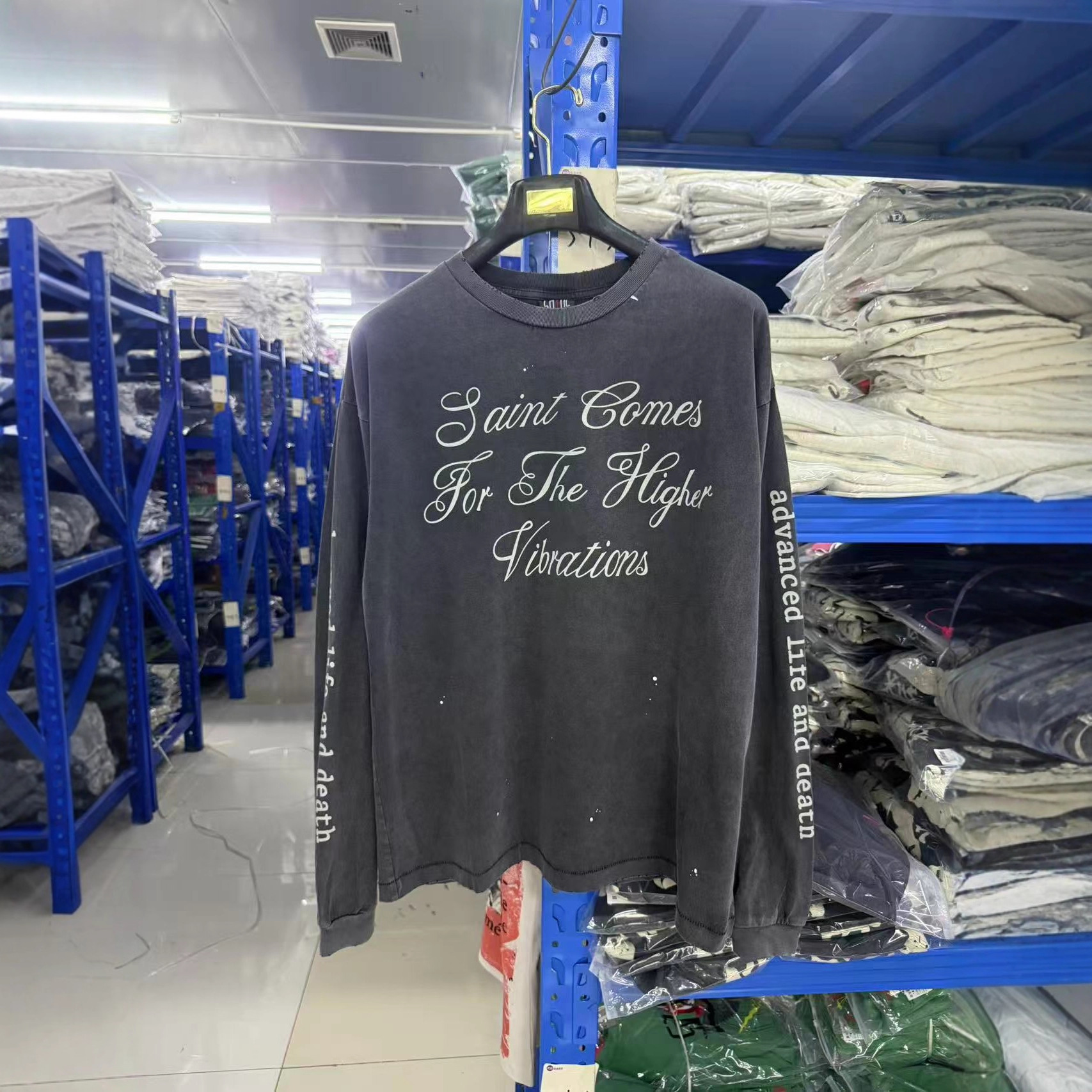 Saintmichael Long-Sleeved T-Shirt Trendy Brand Heavyweight T-Shirt 500g Unisex Loose-Fitting American Fashion T-Shirt QC-foto från 1688 på Qualit.ly