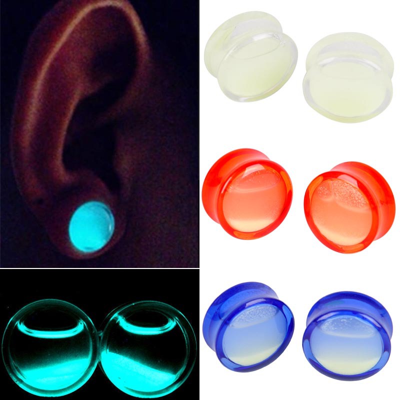 Online wholesale liquid auricle 8-25mm luminous ear bolus earring body piercing jewelry