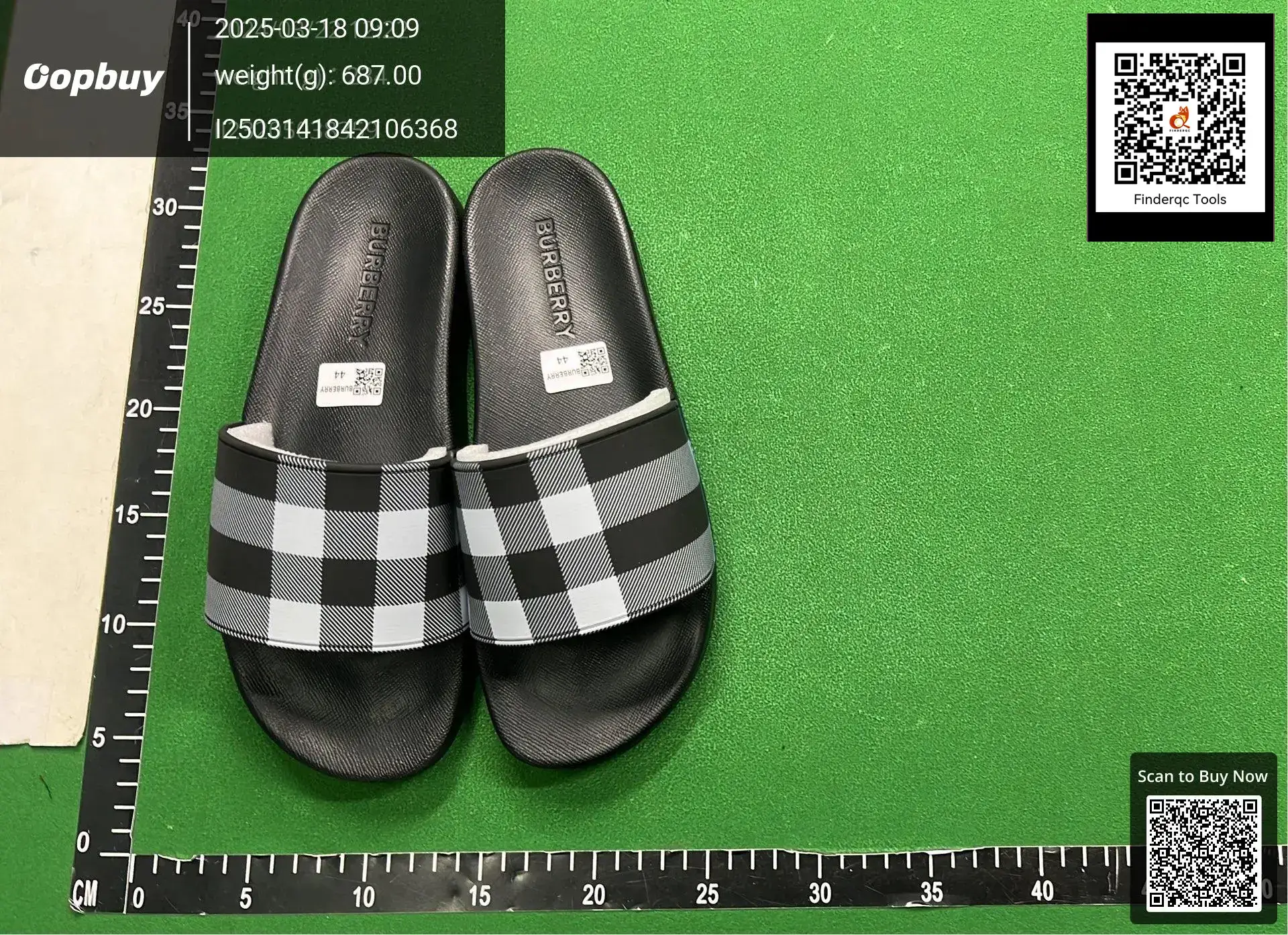 Burberry plaid slide sandals