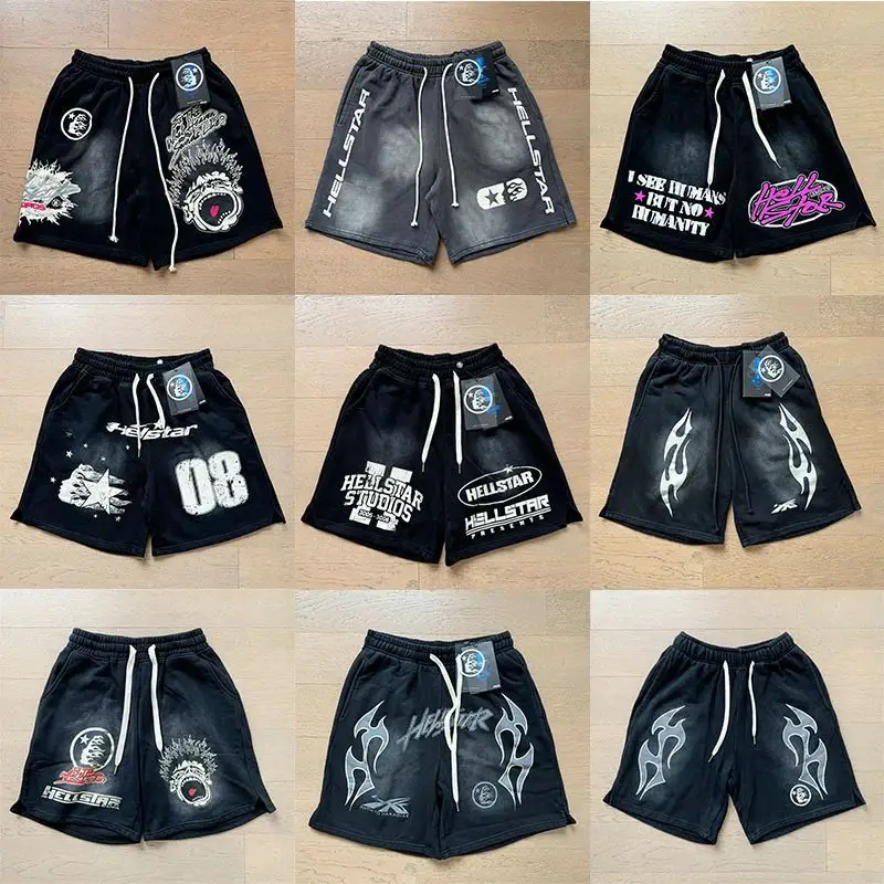 Saint Vintage Authentic Version Washed & Distressed Shorts - High Street Punk Rock Cargo Pants