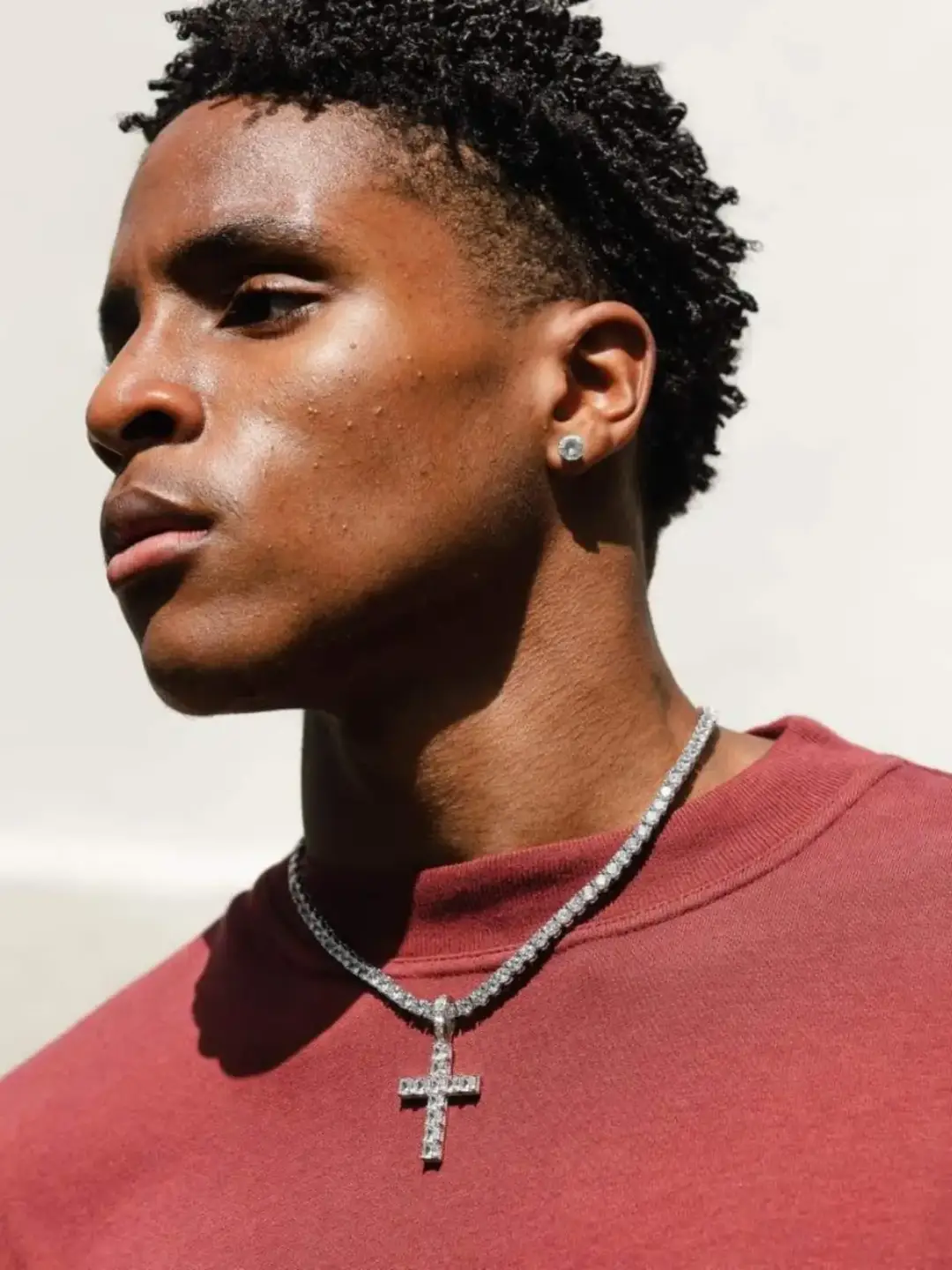 Ice Bling Diamond Full Diamond Solid Cross Necklace for Men and Women hip hop Fashion Zircon Pendant Jewelry