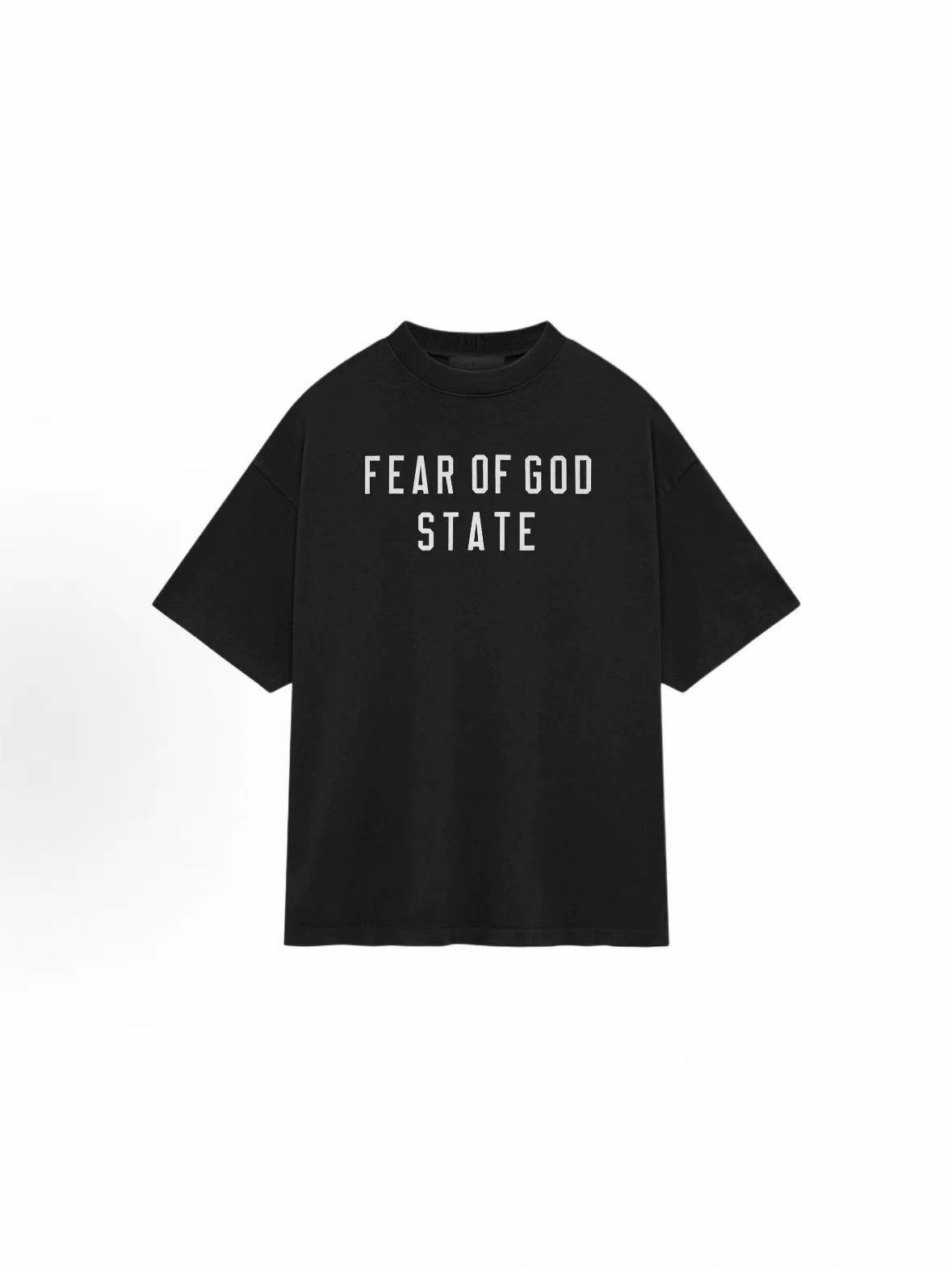 Essentials Faunn Heavy Letter Print Round Neck Straight Pullover Short Sleeve American Style T-Shirt Foto QC de 1688 na Qualit.ly
