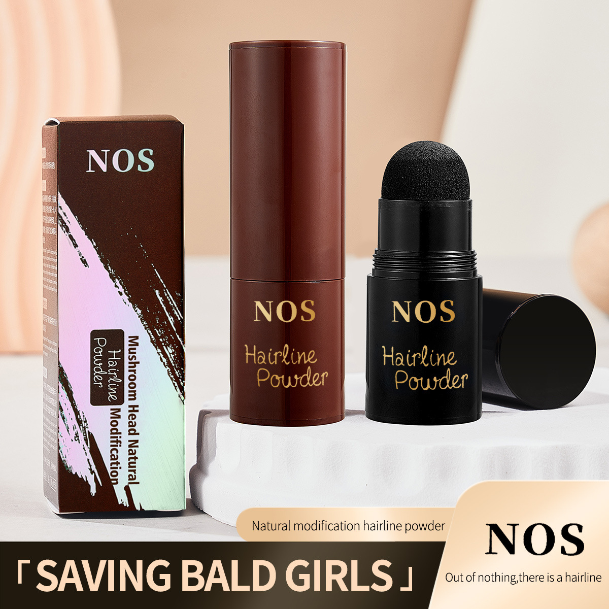 Cross-border foreign trade english version hairline filling powder stick repair shadow powder cover high forehead repair sideburns shadow waterproof