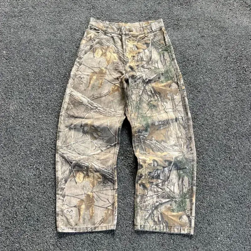 Y2K Jeans New Harajuku Hip Hop Camouflage Retro Oversize Den