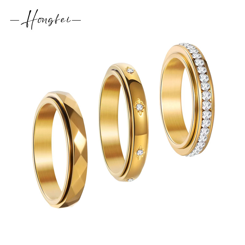Cross-Border Stainless Steel 4mm Rhombus Faceted Ring Ins Style Stylish Ol Versatile Simple Zircon Ring Drop Shipping