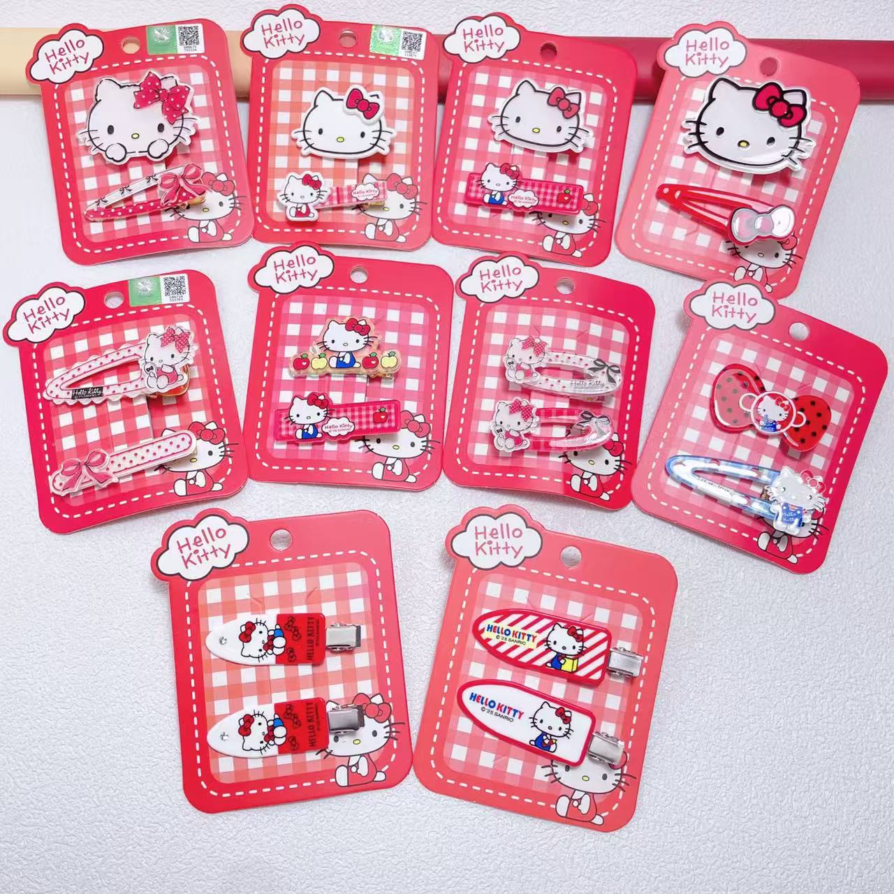 Officially Licensed Hello Kitty New Year Red Series Cute Cartoon Hair Clips