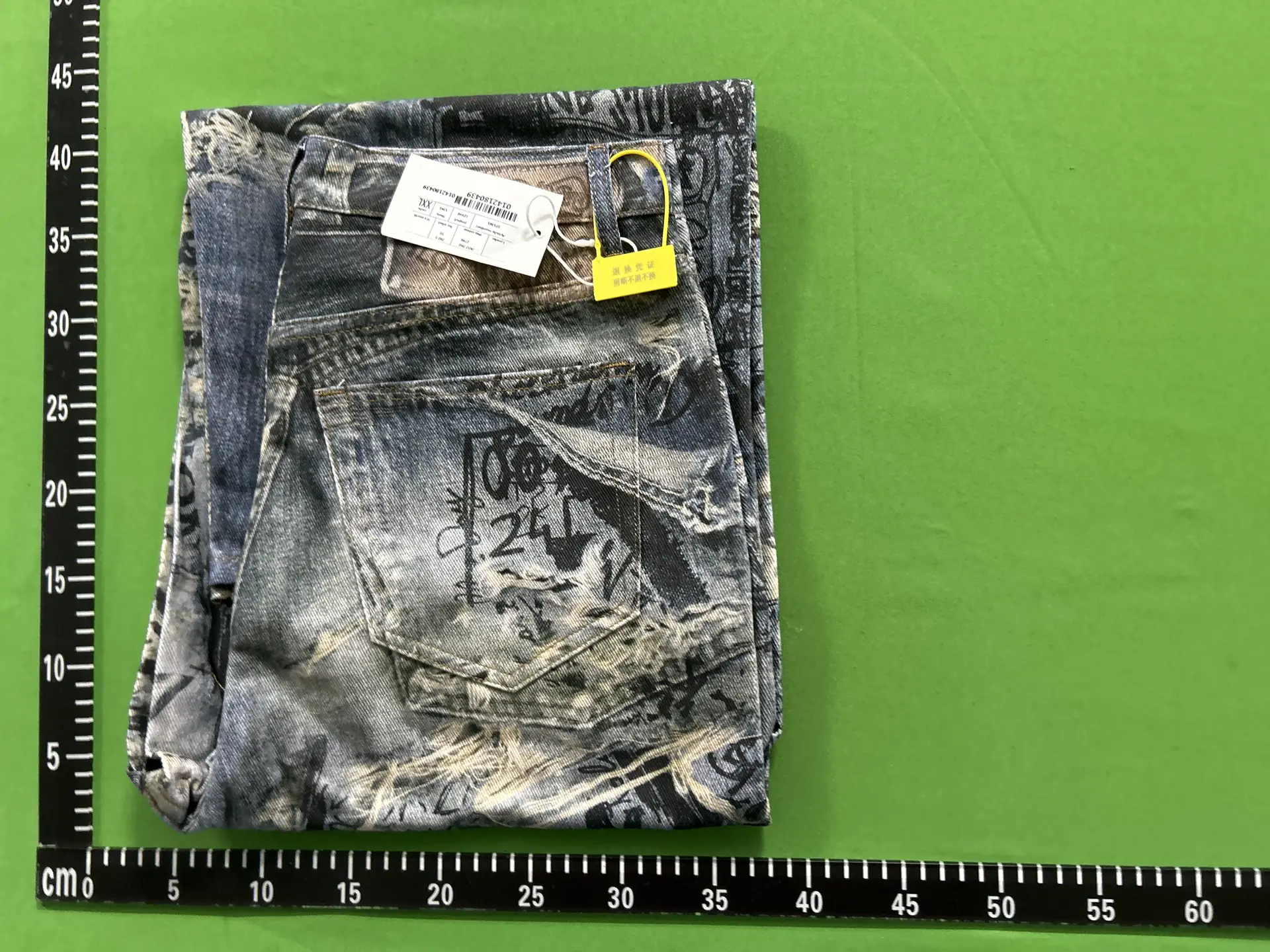 AC style flat for 1981F inkjet graffiti old loose wide leg casual jeans 3D printing series of gods