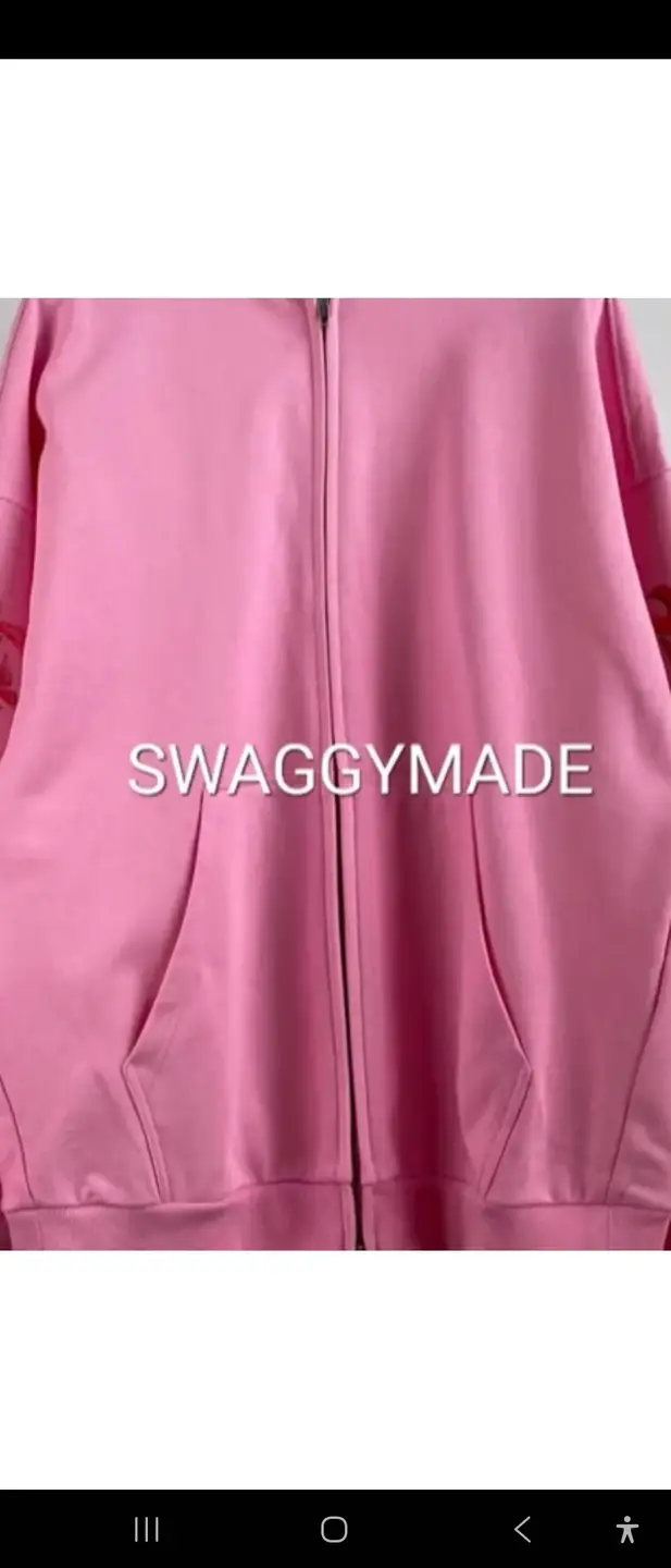 Swaggymade Pink Zip-Up Sweatshirt