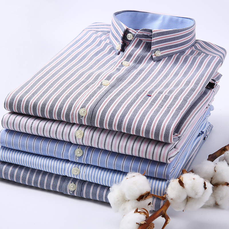 A generation of spring and autumn new long sleeve shirt 60 cotton Oxford shirt youth men's fashion casual single clothes