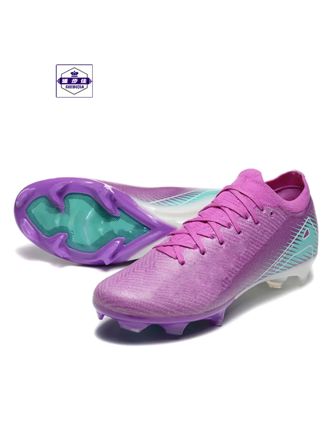 Low Ankle Football Shoes Without Tongue Fg Spikes Natural Grass Non Slip Sports Shoes Air Cushion Bottom Shock-Absorbing Breathable Training Shoes