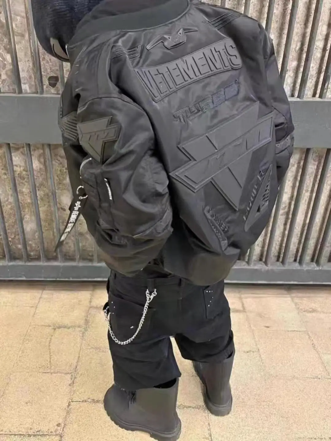 [Original] Vtm 24Ss Alpha Show Style Black Racing Air Force Cotton Jacket Waterproof Windproof Two-Way Wear