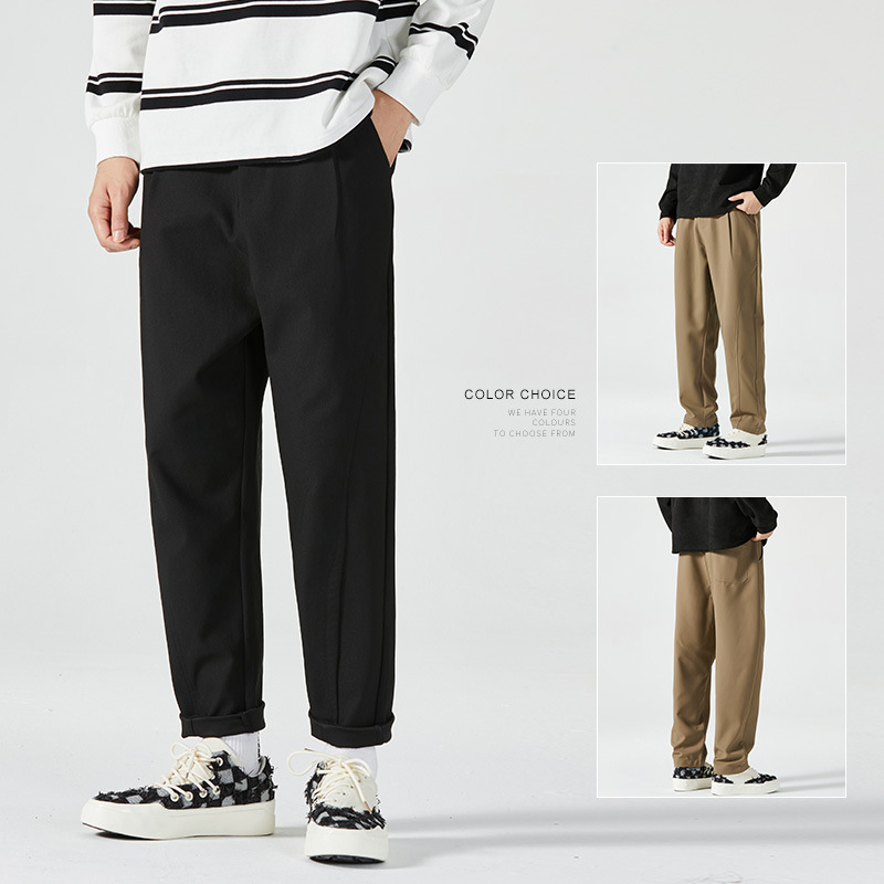 Men's Autumn Sweatpants Men's Loose Straight All-match Slimming 2024 New High-grade Sag Anti-wrinkle Men's Casual Pants