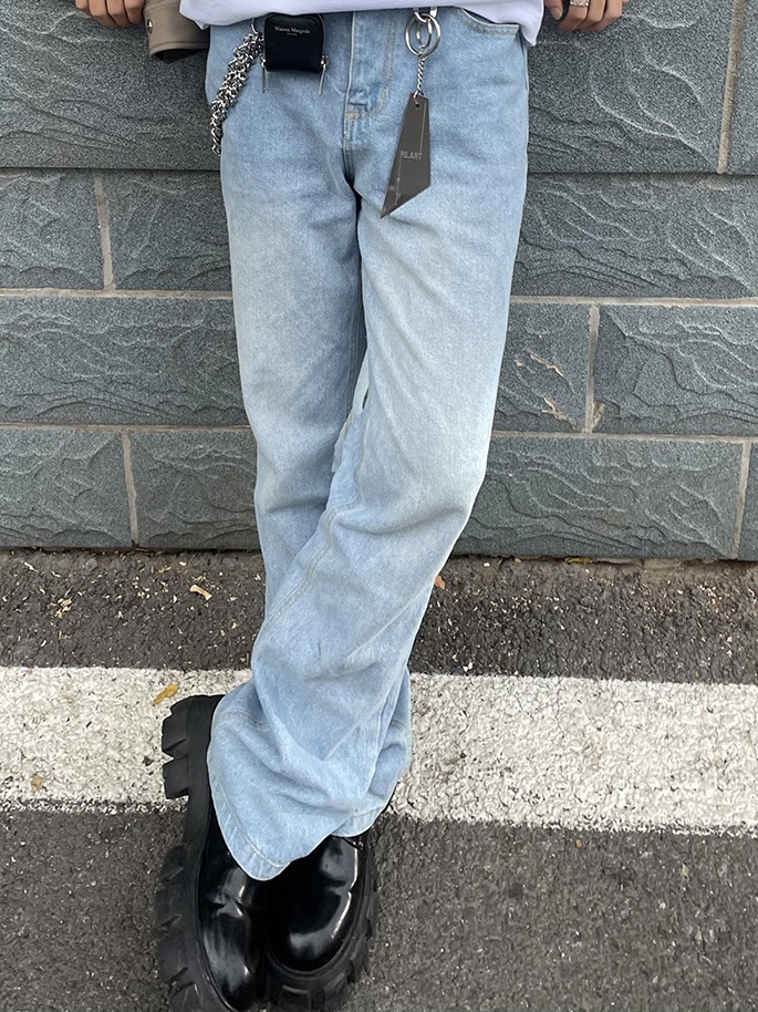 Self-made kennijima same style 517 jeans high elastic flared pants trousers washed distressed slightly pull vibe style