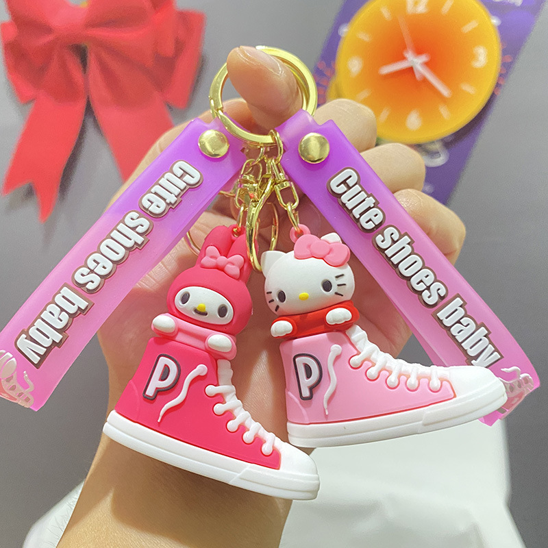 Creative Big Ear Dog Sanrio Culomi Canvas Shoes Keychain Cute Cartoon Bag Car Pendant Small Gift