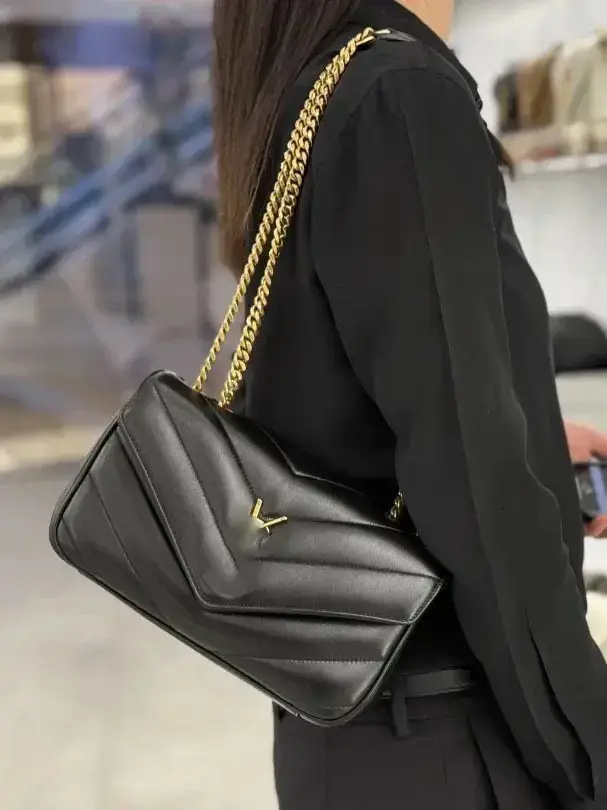 Yang Shulin Women's Bag New LOULOU Three-in-One Clamshell Lambskin Chain Shoulder Crossbody Small Square Bag