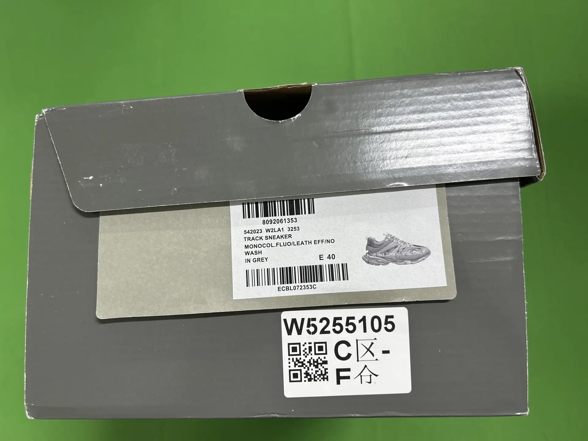 Balenciaga Track Sneaker Monocol Fluo Leath Eff/No Wash In Grey