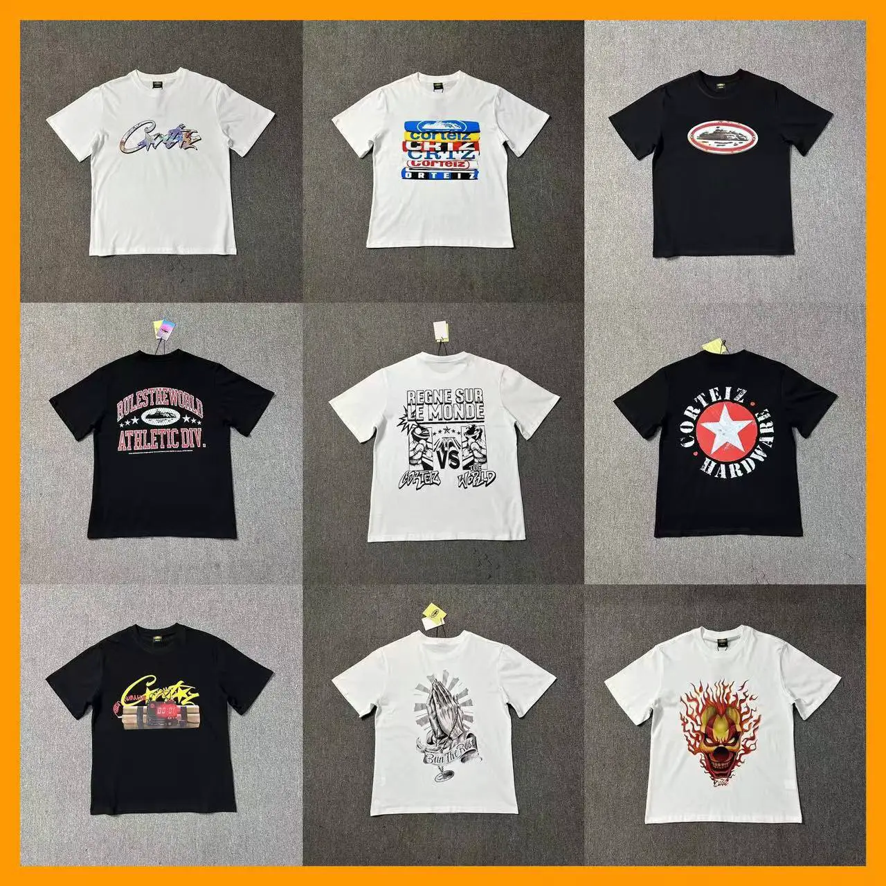 Cross-border wholesale street tide Alcatraz letters LOGO printing round neck loose short sleeve T-shirt men and women half-sleeve INS