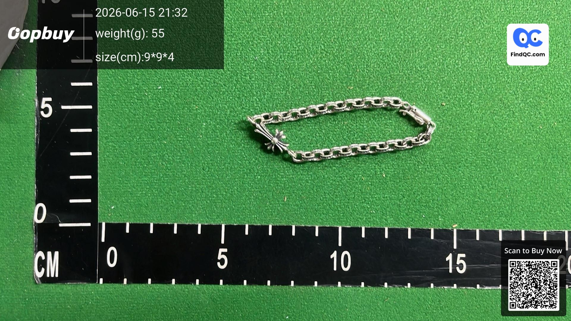 Silver Gill S925 Pure Silver Vintage Thai Silver Bracelet, Personalized Fashion Cross Bracelet for Couples, Available in Long and Short Styles for Men and Women QC