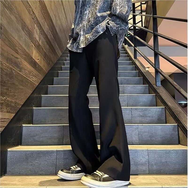 Drapey High-End Large Size Trousers for Men in Summer Thin Ice Silk American Style Durable Cheap Wide-Leg Casual Pants