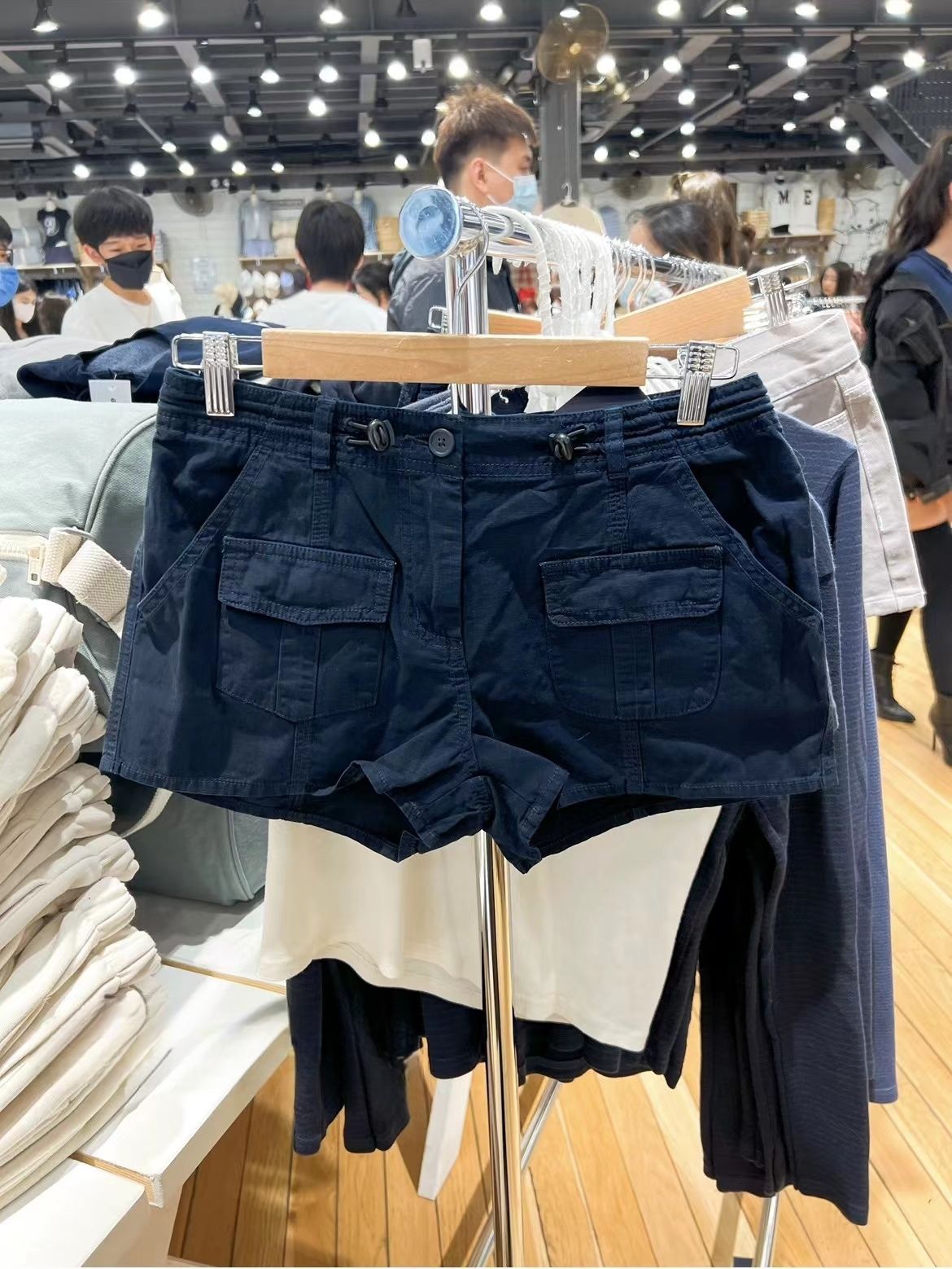 BM style summer new American hot girl all-match dark blue low waist workwear shorts BM shorts women's fashion