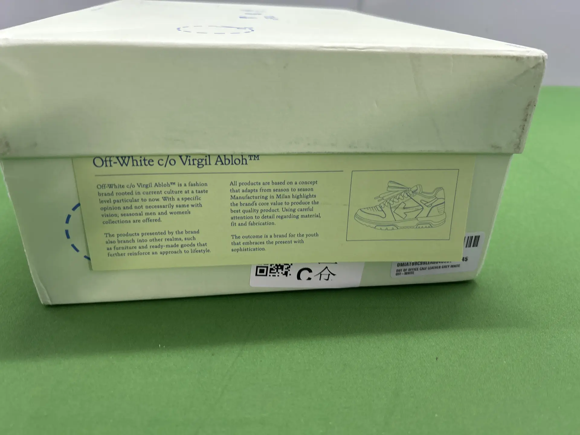 OFF-WHITE Out Of Office Calf Leather Grey White