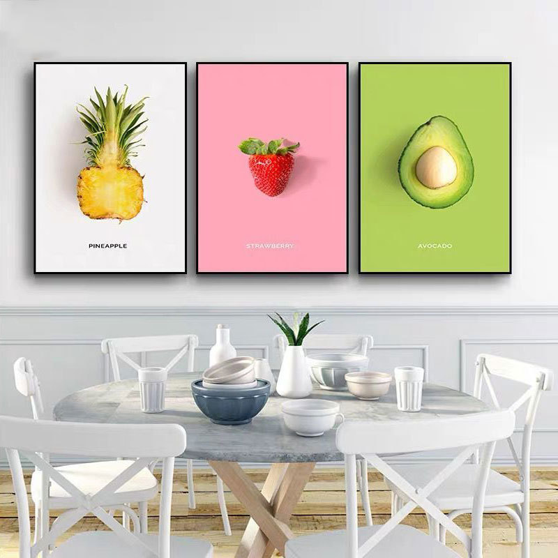 Scandinavian Restaurant Fruit Decorative Painting Modern Simple Wall Hanging Painting Creative Stylish Living Room Hotel Snack Bar Mural