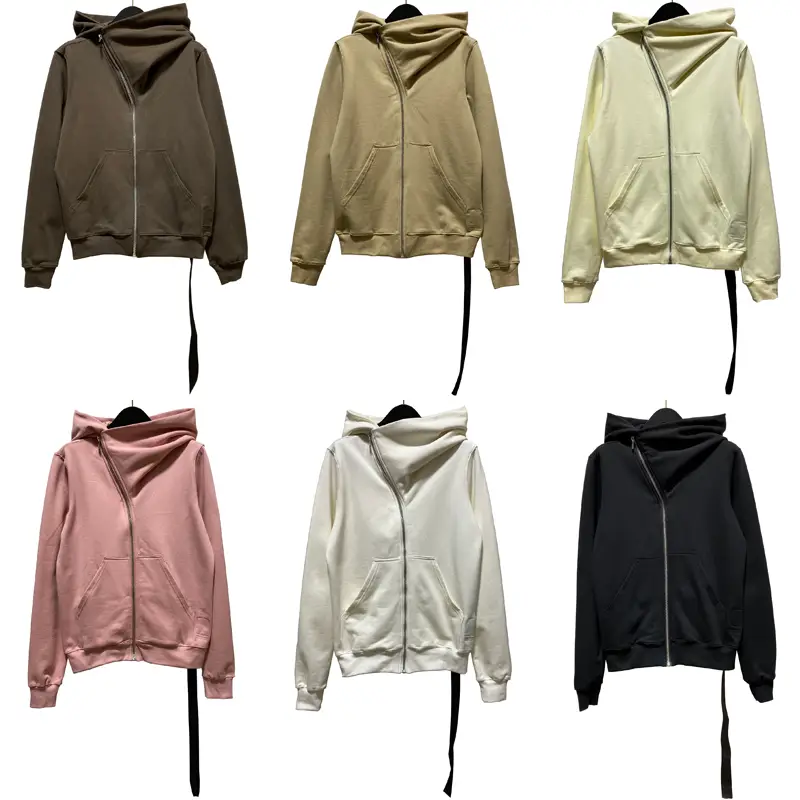 Oneofyou Dark Multi-Color Wizard Hat Sweatshirt for Men and Women Ro Style Asymmetrical Diagonal Zipper Cardigan Jacket