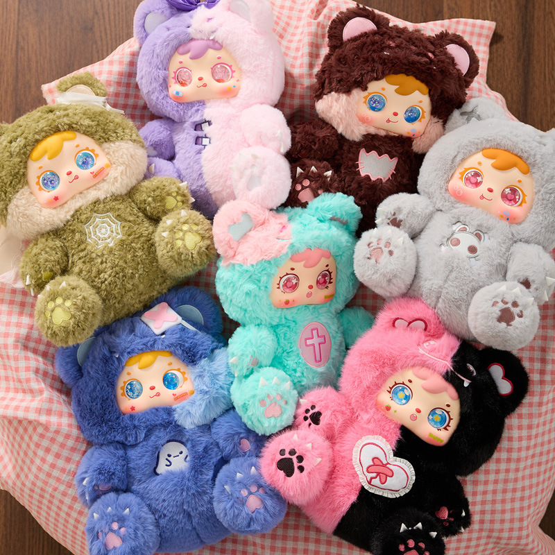 New Cartoon Three Little Teddy Bears with 400-Piece Plush Toys, Popular Blind Box Creative Gift for Girls