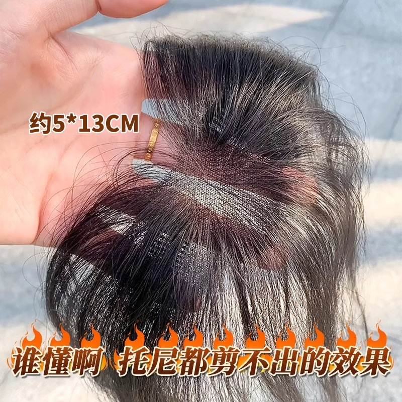 Fake Bangs, Real Hair Pieces, Thin Lanugo Bangs, Natural Forehead and Sideburns, Hair Replacement Hairpieces, Hairline Wig Stickers