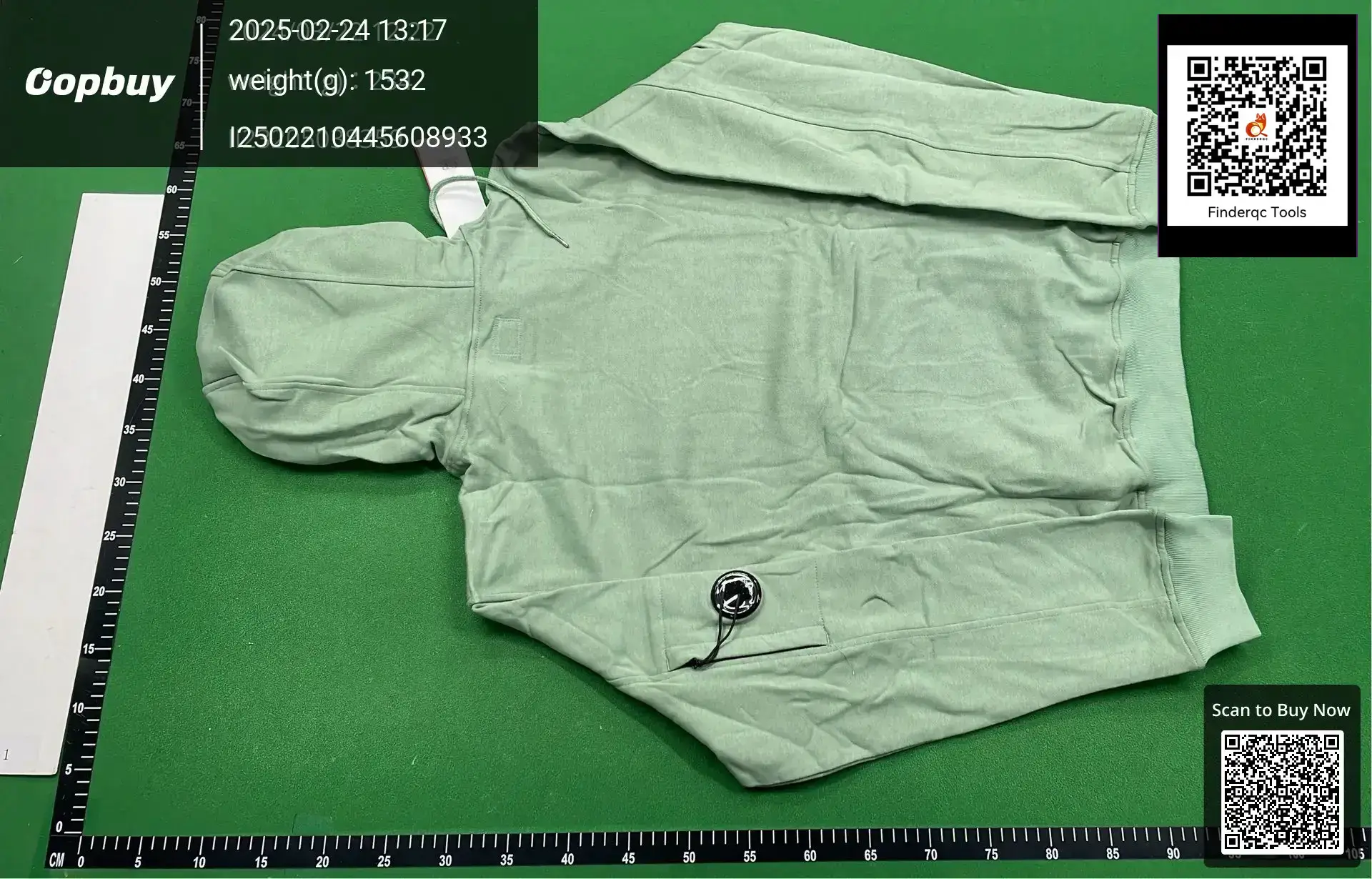 CP Company Men's Light Green Hoodie