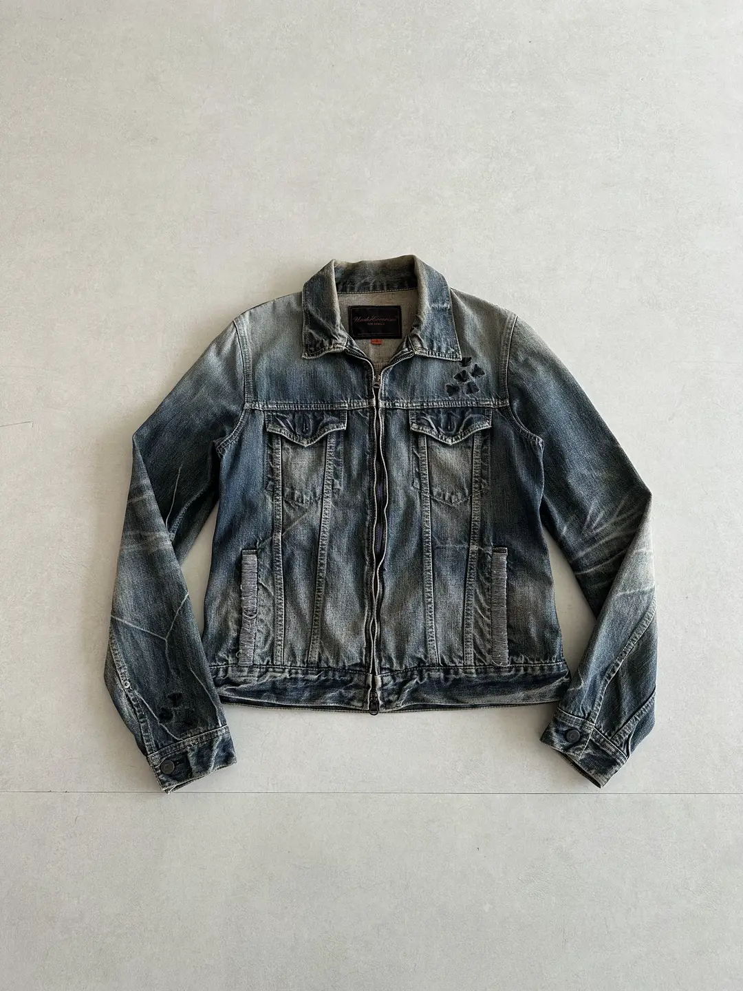 Undercover 06Aw Guru Guru Bbv Bug Insect Embroidered Denim Jacket Zipper Coat