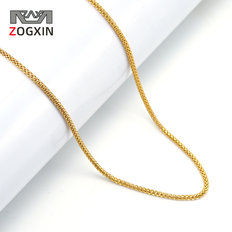 Wholesale In-Stock 18K Gold Stainless Steel Snake Bone Chain Round Mesh Chain Light Luxury Versatile Titanium Steel Jewelry Necklace DIY Accessories