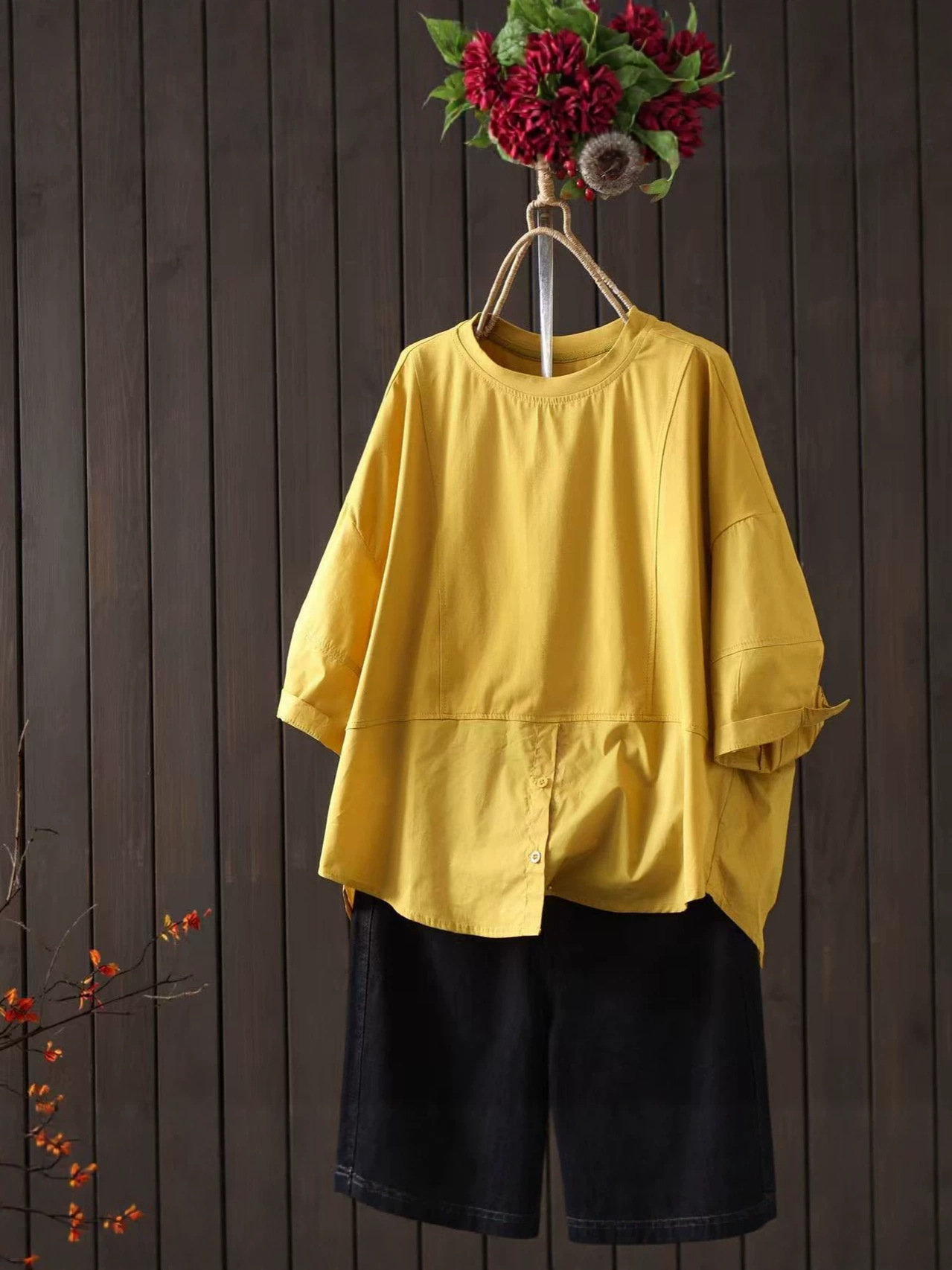 2026 Summer Style T-Shirt Short-Sleeved Women's Shirt with Hem Patchwork Half-Sleeve Loose Casual Korean Style College Style T-Shirt Half-Sleeve