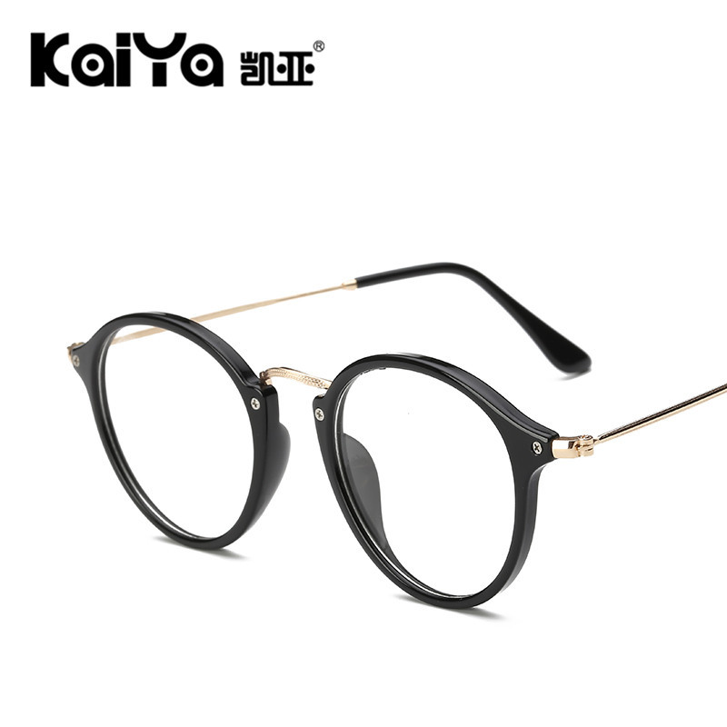 Metal Leg Glasses Frame for Men and Women, Fashionable Retro Glasses Frame 2969, Can Be Equipped with Myopia Flat Glasses, Wholesale Round Frame