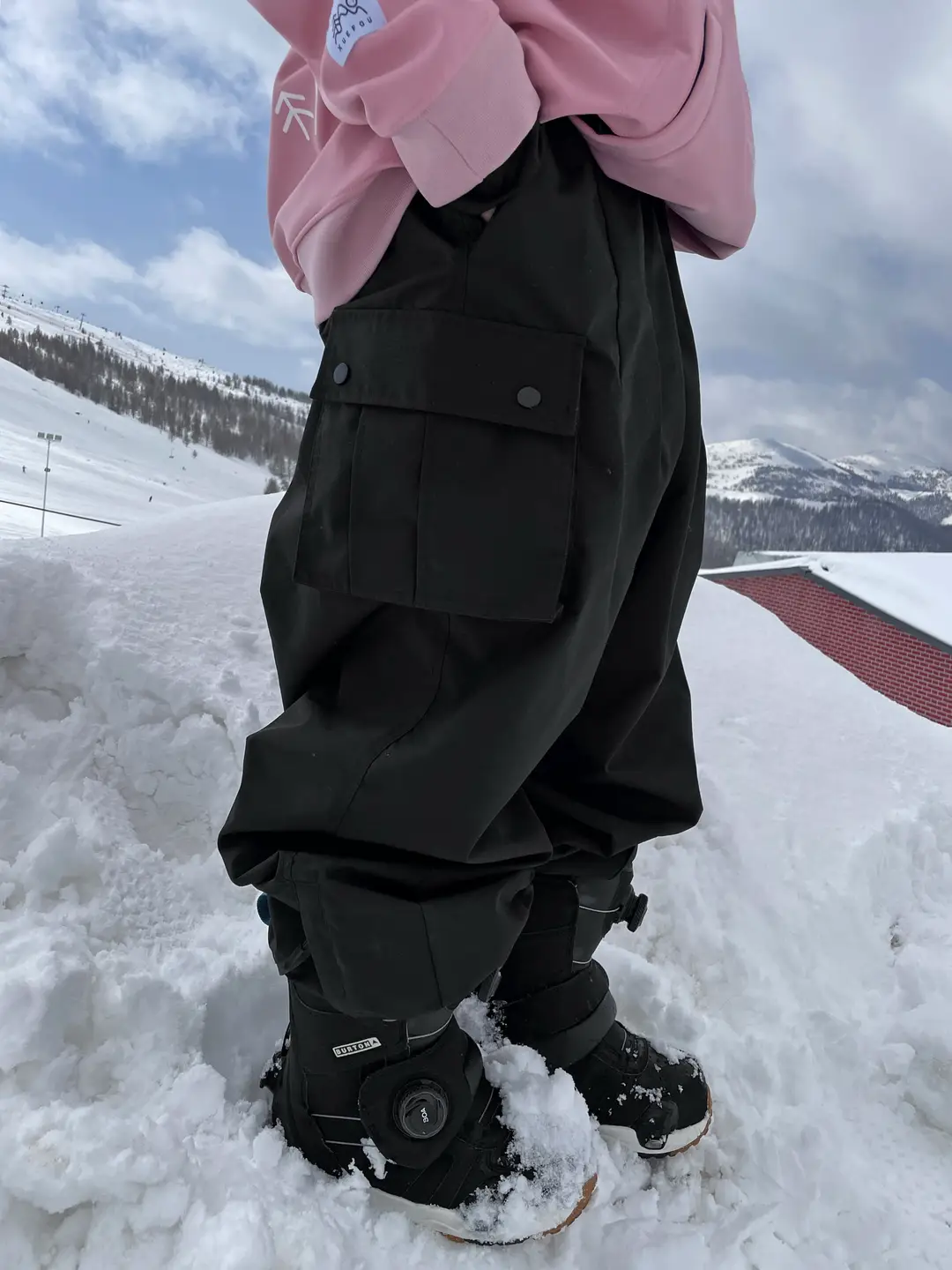 Snowproof Black Snowboard Pants, Waterproof and Windproof, Trendy Style, Loose Fit, Oversize, Affordable Snow Pants