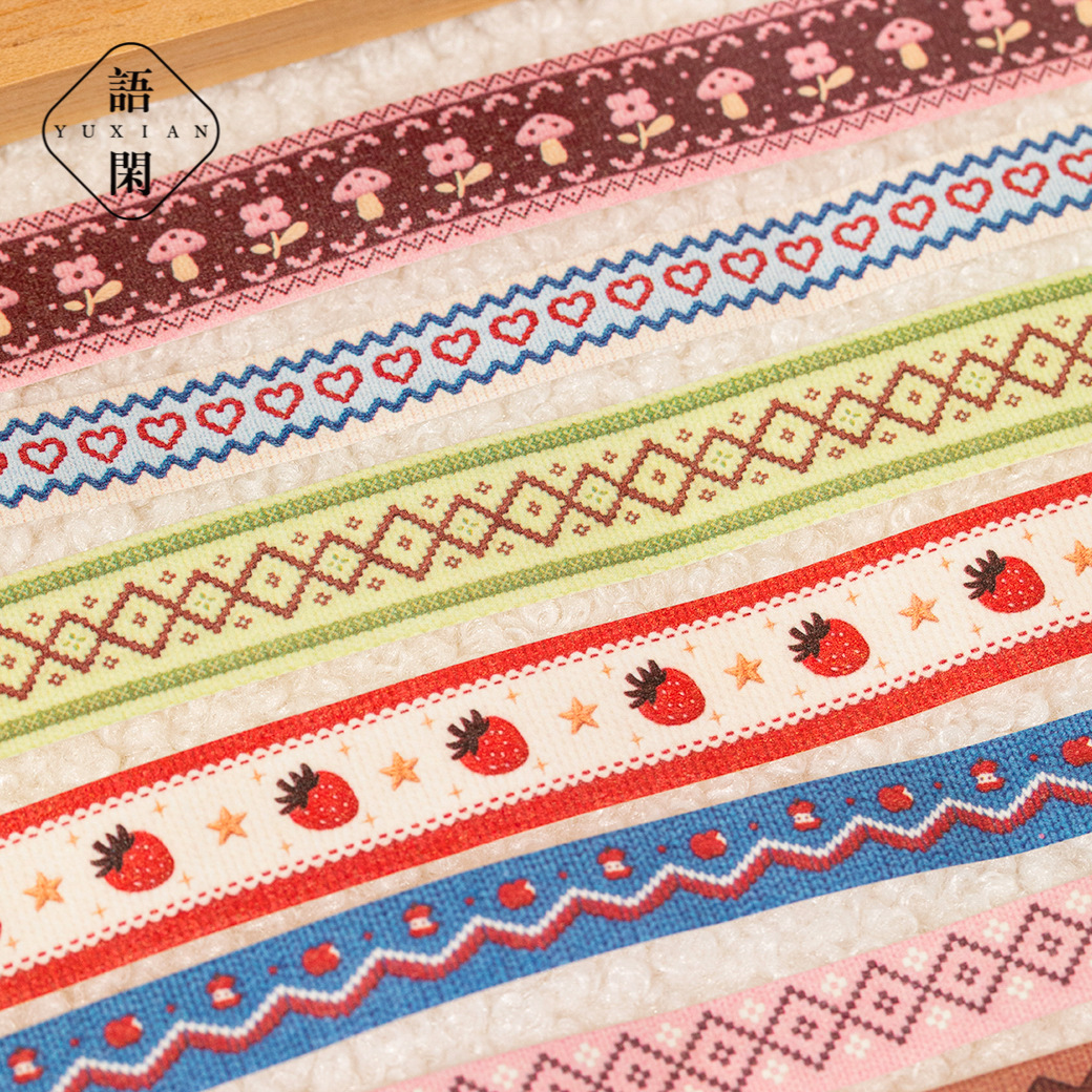 Fair Isle Story Series Washi Tape Large Set Weaving Material Journaling 6 Rolls in 4 Designs