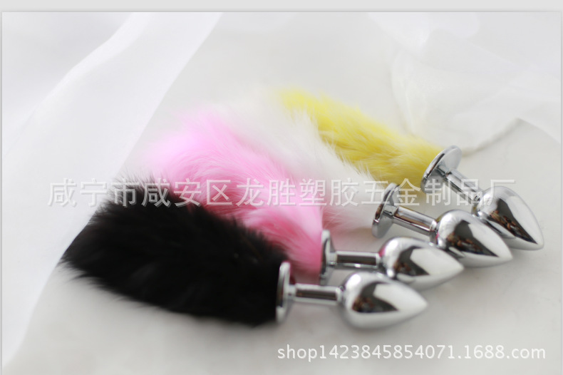 Short tail fox tail metal anal plug anal device men and women anal masturbation alternative toy factory wholesale large