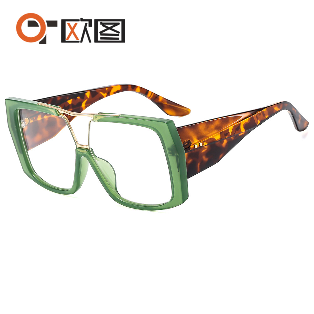 New large frame men's and women's European and American style plain glasses M6151 cross-border personalized glasses